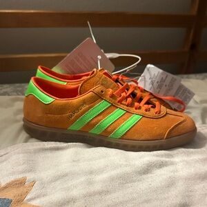 Adidas  adidas Hamburg
Orange Solar Green Bright Orange and Neon Green Sneakers